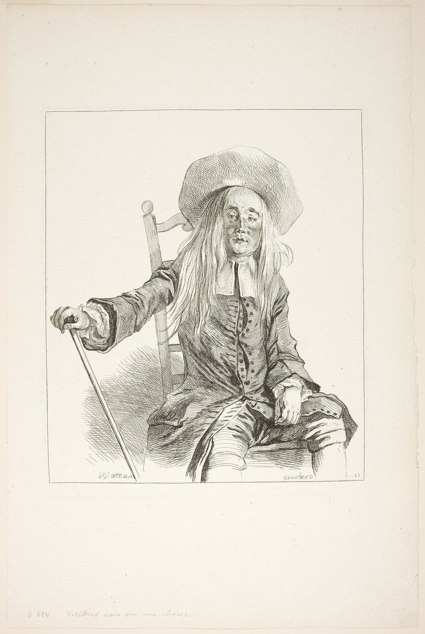 Homme assis sur une chaise - François Boucher