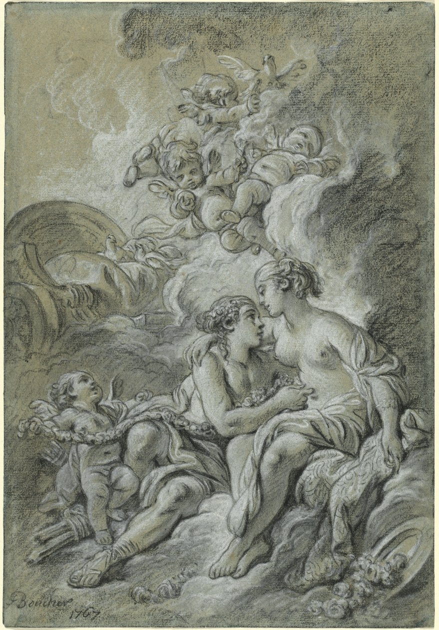 Vénus appuyée sur son cher Adonis... - François Boucher