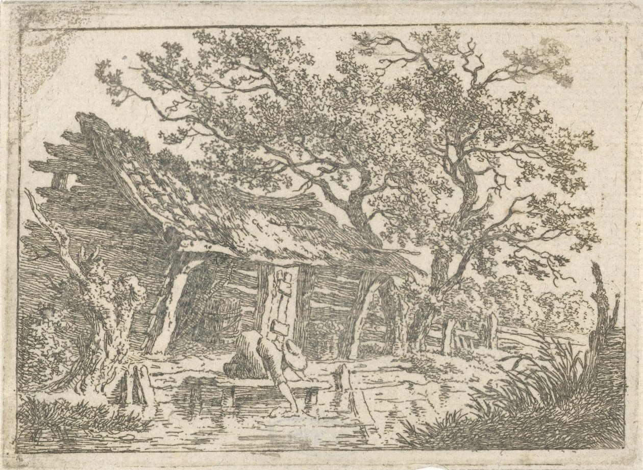 Paysage avec une grange - François Joseph Pfeiffer (II)