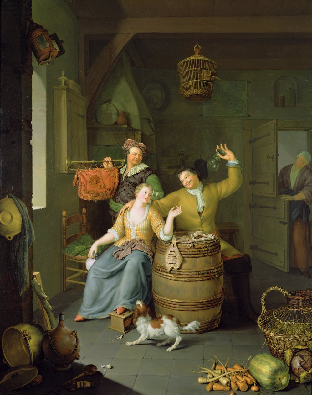 Intérieur avec un couple célébrant - Frans van Mieris