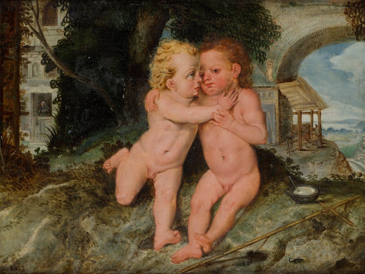 Enfant Jésus avec Jean-Baptiste enfant - Frans Floris