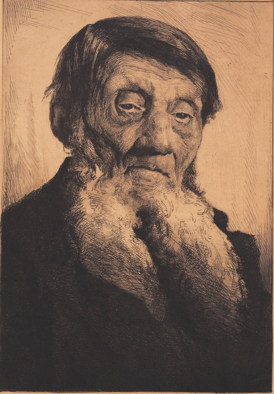 Vieil homme avec une barbe blanche divisée - Frans Schwartz