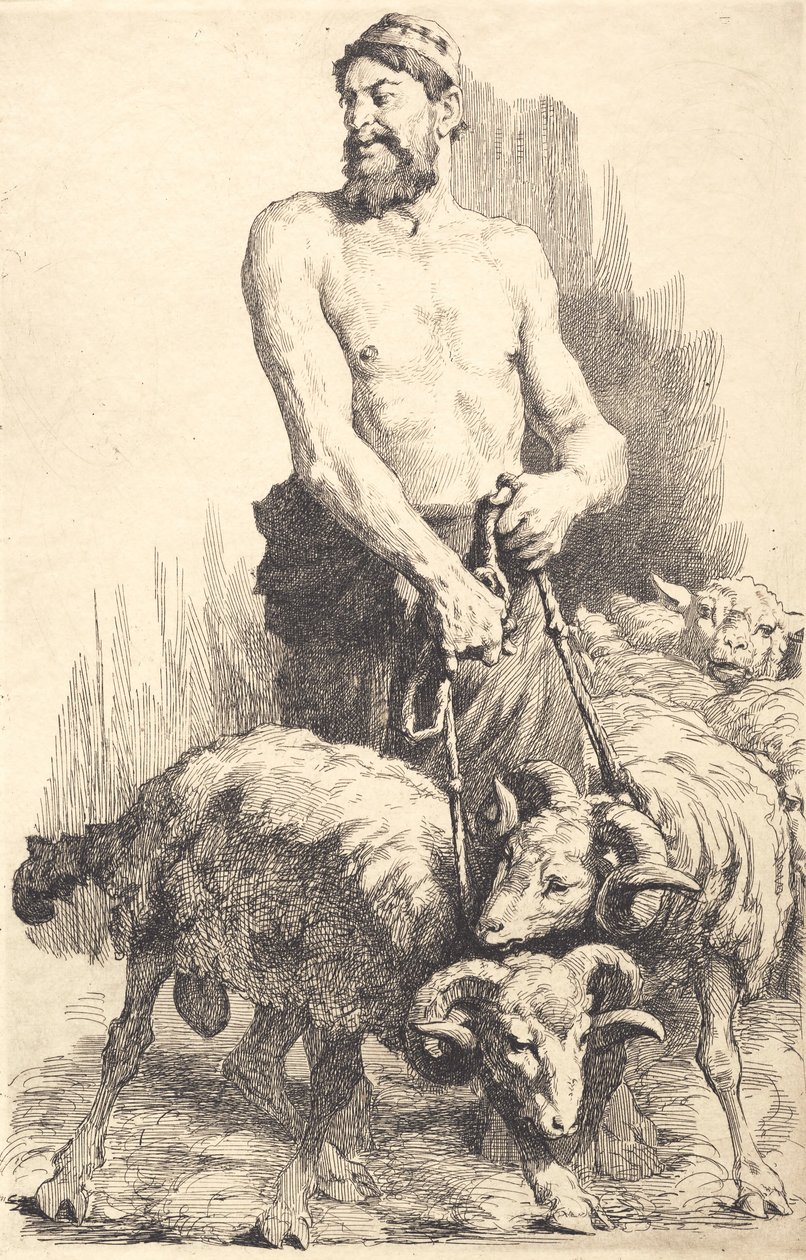 Le berger avec les béliers - Frans Schwartz