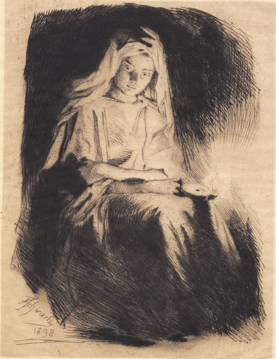La femme avec la lampe - Frans Schwartz