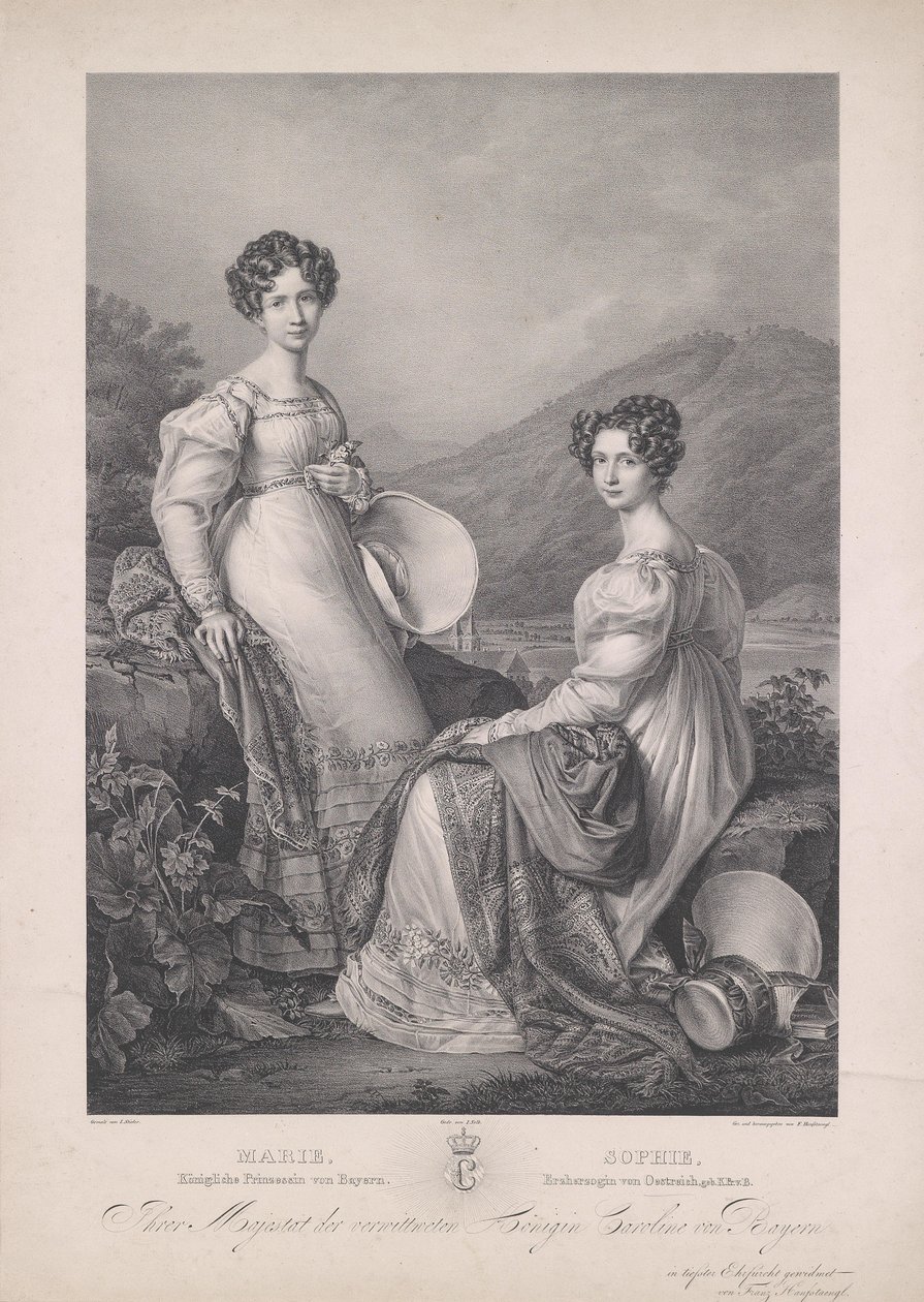 Archiduchesse Sophie avec sa sœur Marie, reine de Saxe - Franz Hanfstaengl