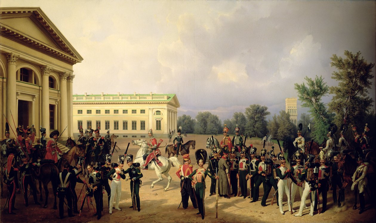 La Garde russe à Tsarskoïe Selo en 1832, 1841 - Franz Krüger