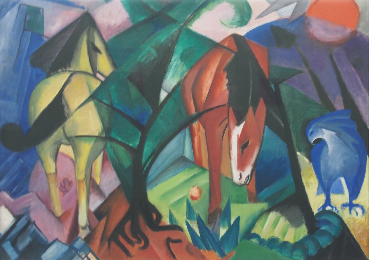 Chevaux et aigle - Franz Marc