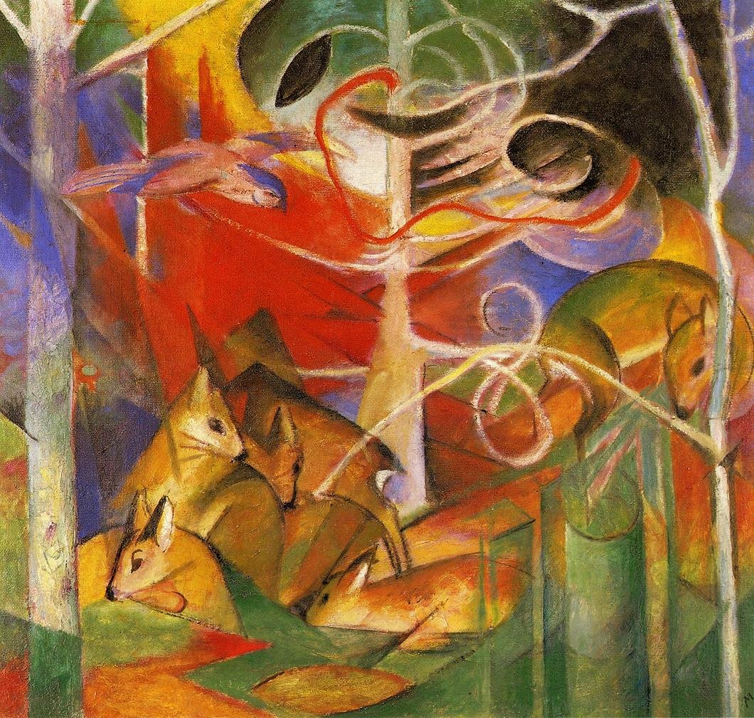 Cerf dans la forêt - Franz Marc