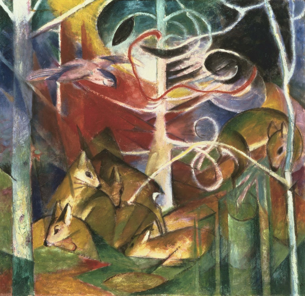 Cerfs dans la forêt I - Franz Marc