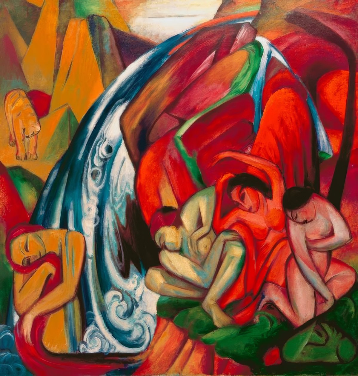 La cascade (Femmes sous une cascade) - Franz Marc