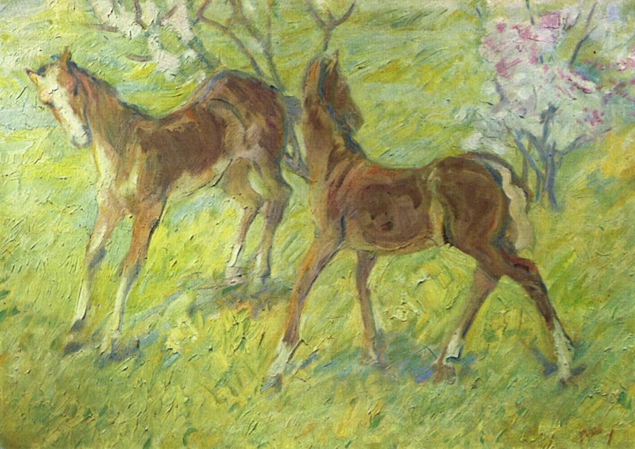 Poulains sautant - Franz Marc