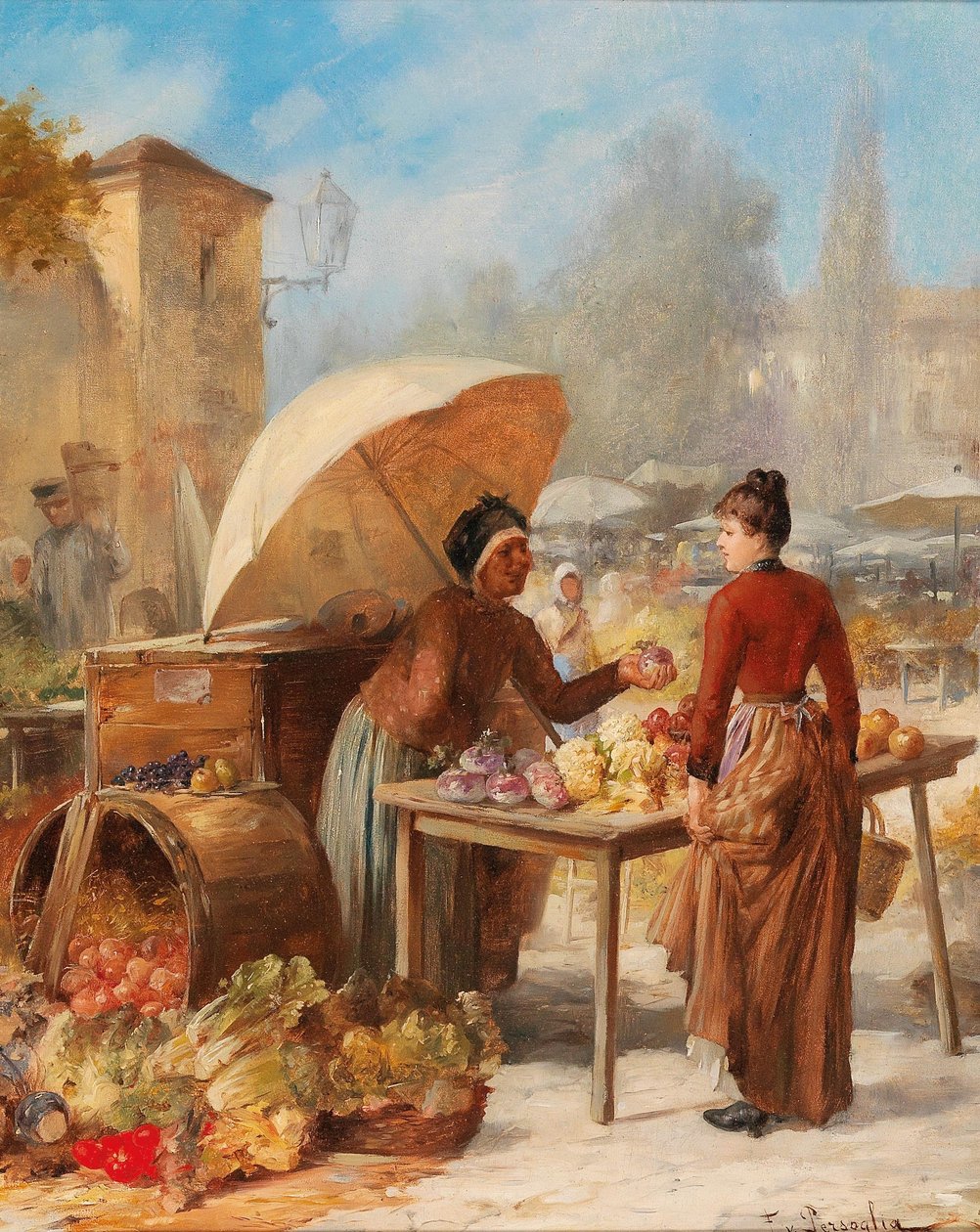 Scène de marché - Franz von Persoglia