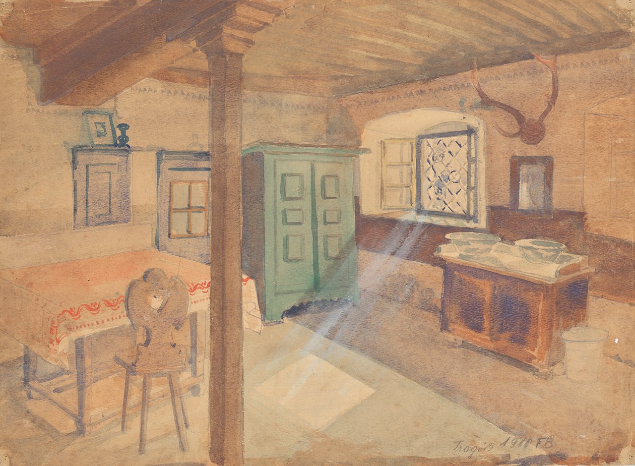 Intérieur paysan à Tragöß - Franz Barwig d. Ä.