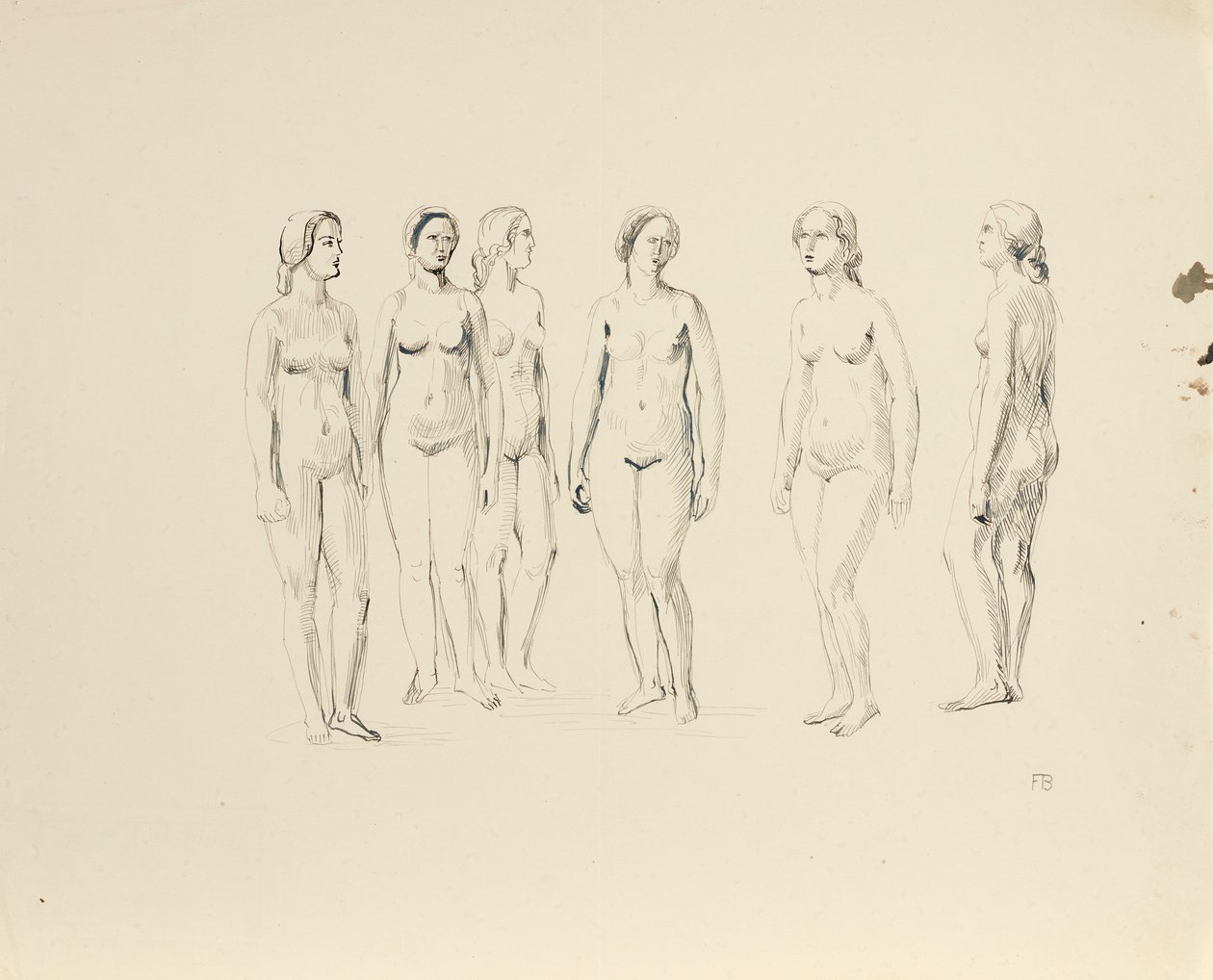 Six nus féminins - Franz Barwig d. Ä.
