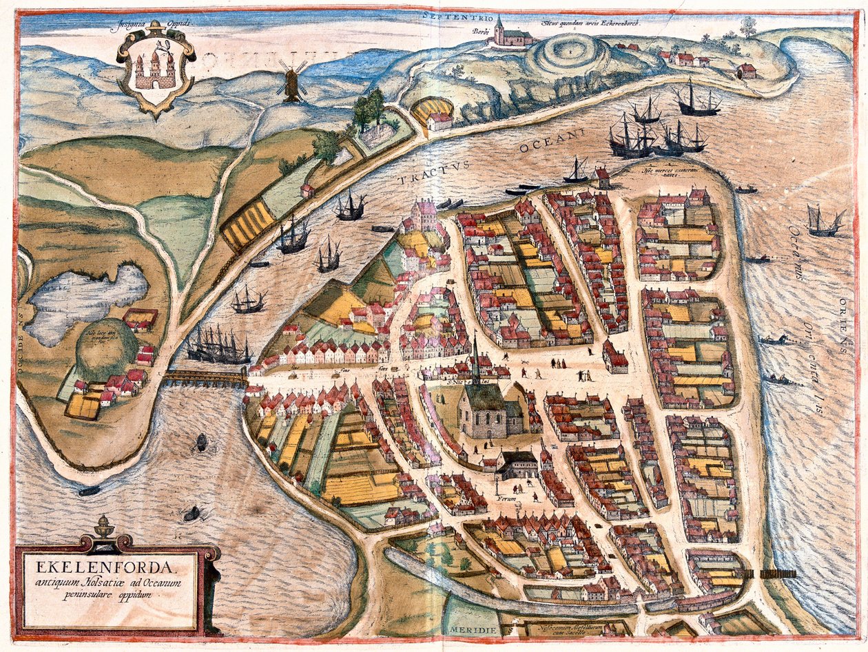 Eckernförde, Allemagne (gravure) - Franz Hogenberg