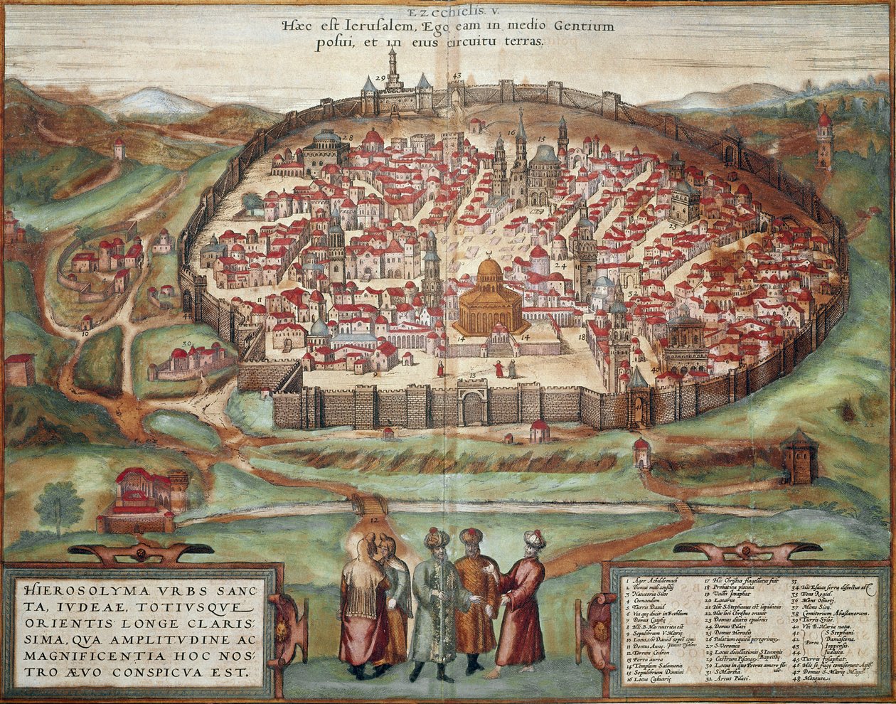 Carte de Jérusalem - Franz Hogenberg