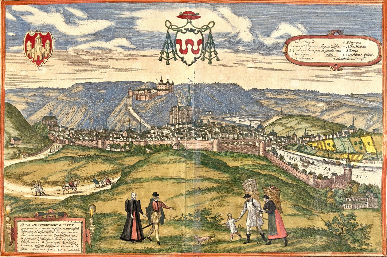 Vue de Huy (Huum), Belgique - Franz Hogenberg