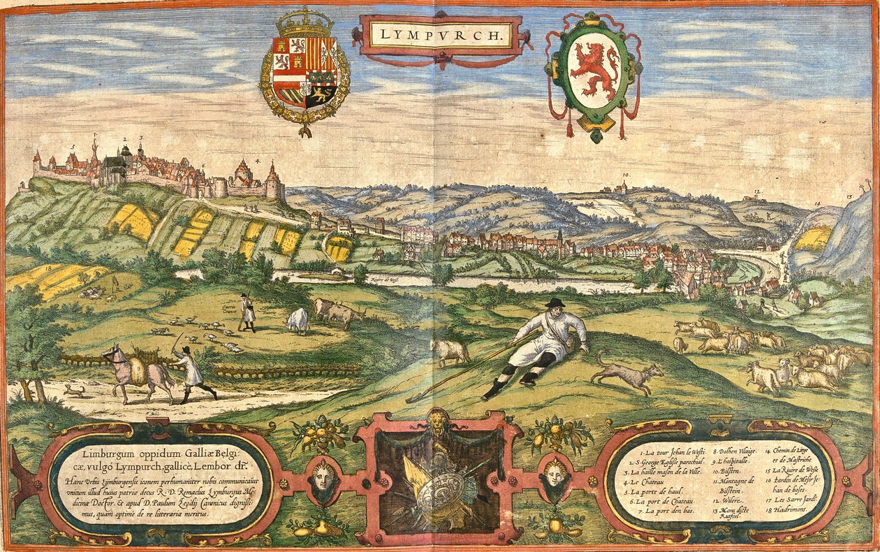 Vue de Limbourg (Lympurch), Pays-Bas - Franz Hogenberg