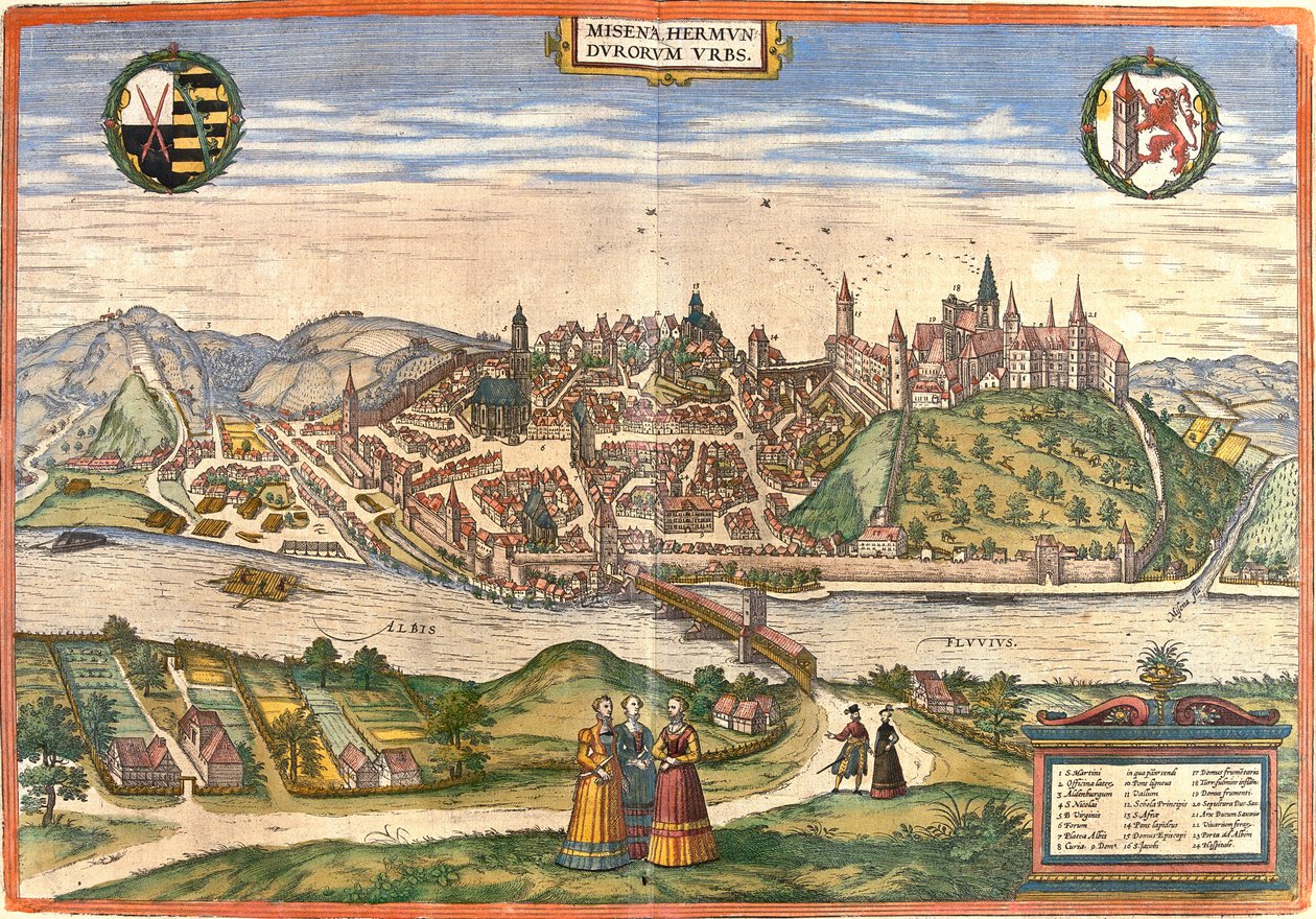 Vue de Meissen (Misena), Allemagne - Franz Hogenberg