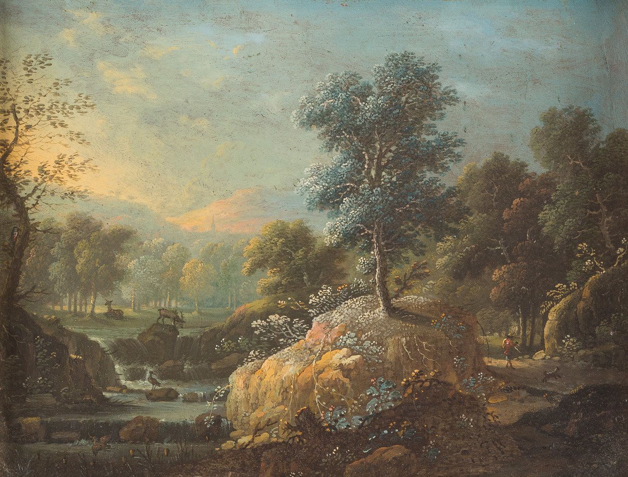 Franz Joachim Beich Paysage de ruisseau boisé et vallonné - Franz Joachim Beich