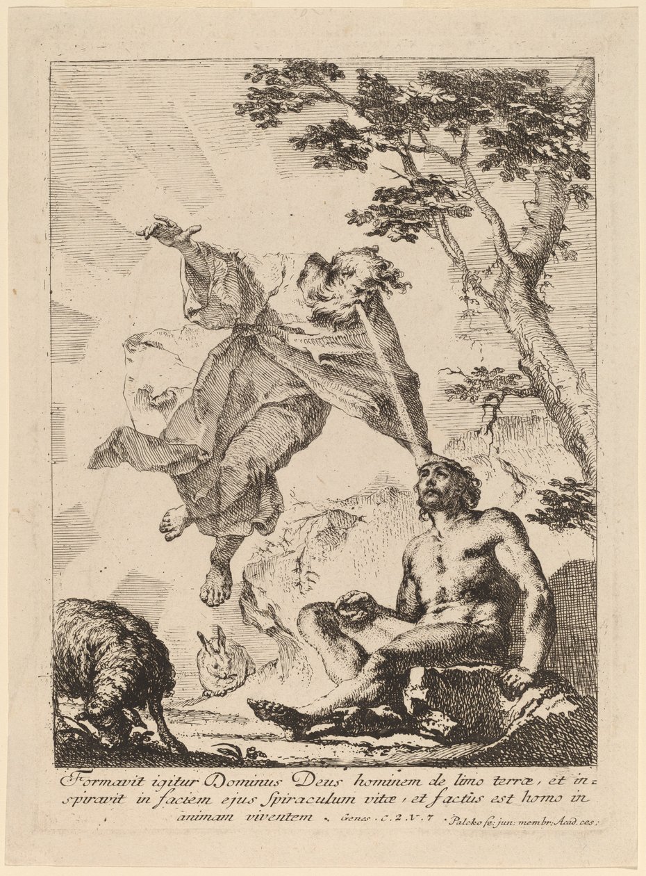 Dieu insufflant la vie à Adam - Franz Karl Palko