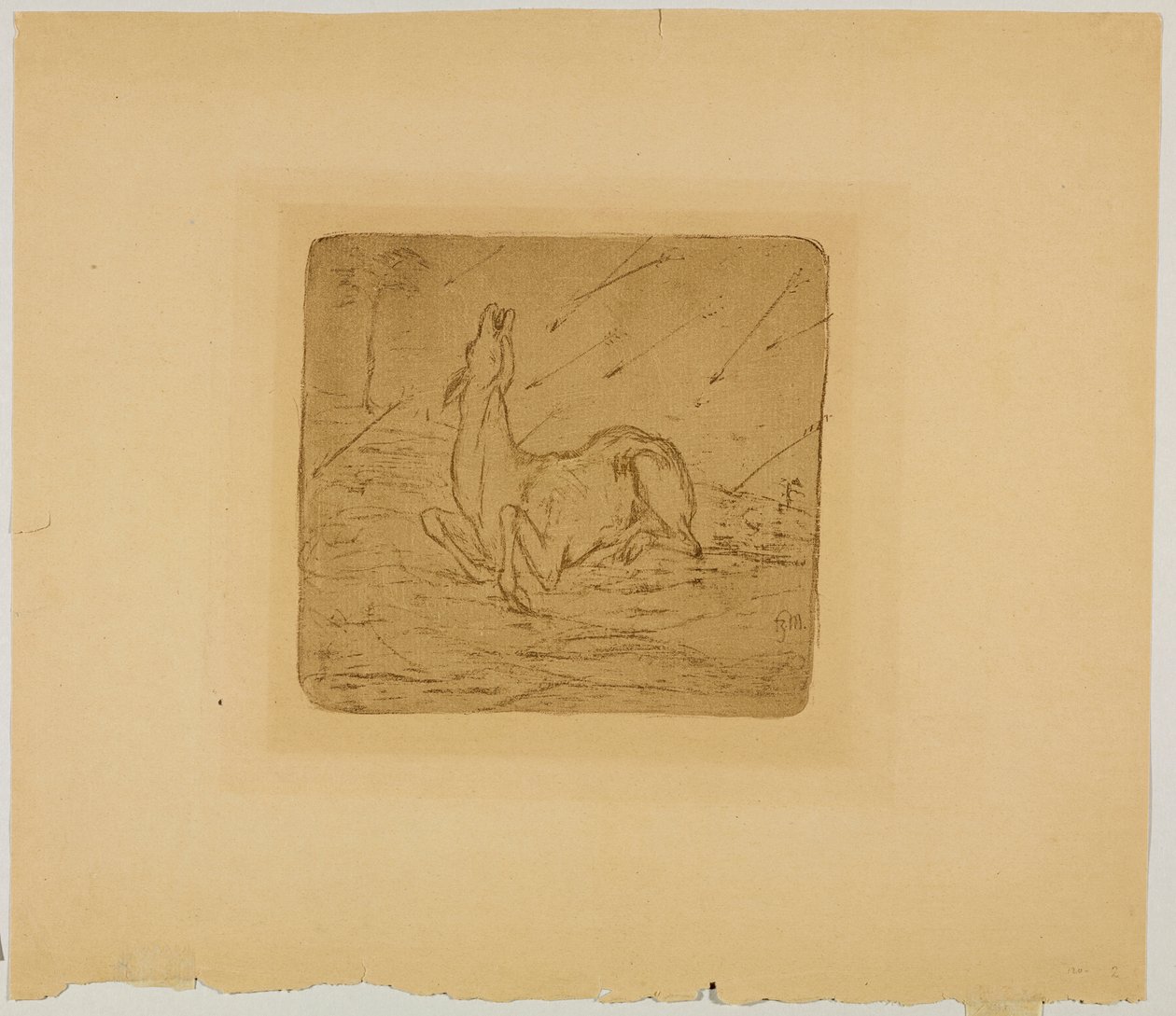 French : Chevreuil mourant - Franz Marc
