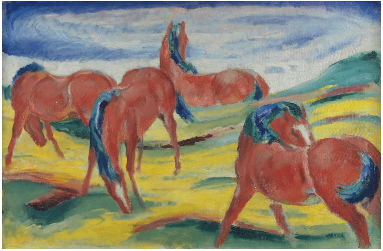 Chevaux en pâturage III, 1910 - Franz Marc