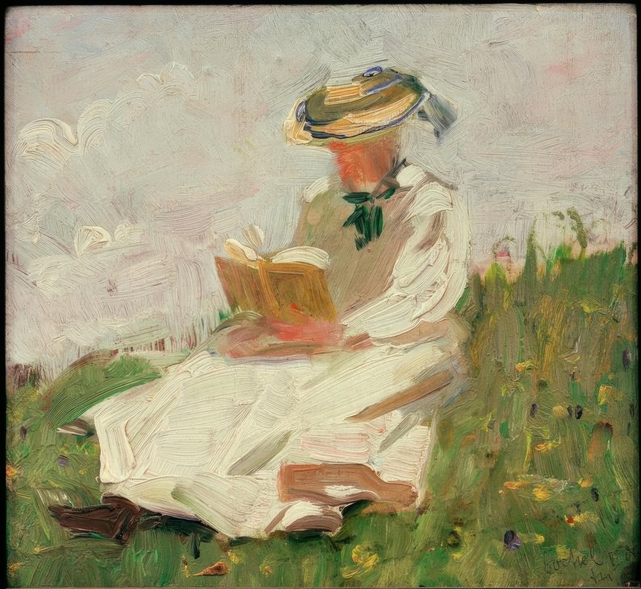 Femme lisant dans la verdure - Franz Marc