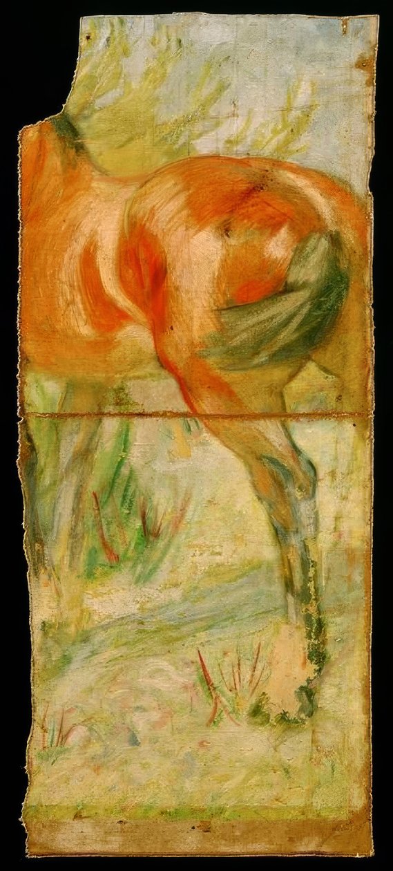 Cheval devant un grand buisson - Franz Marc