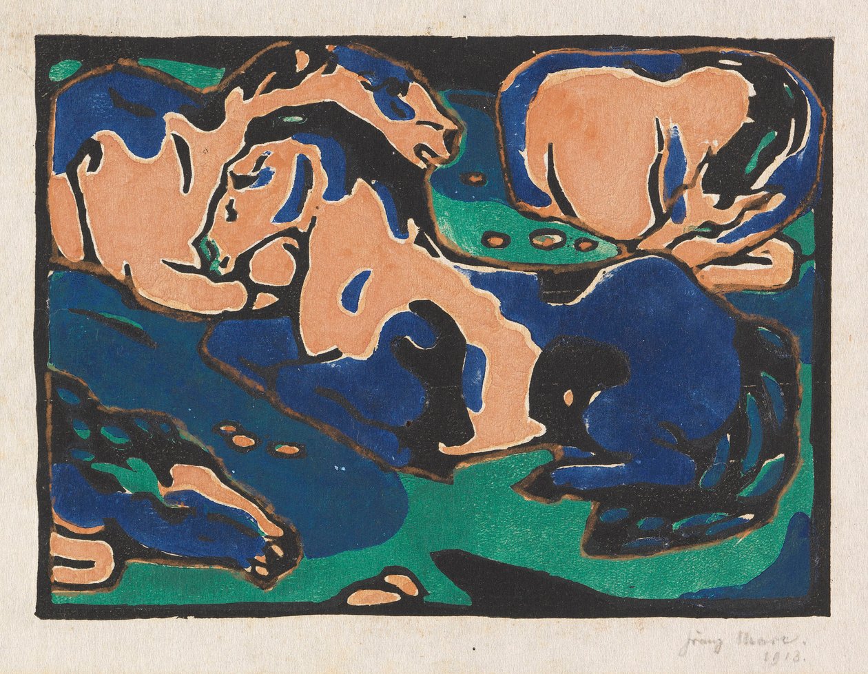 Chevaux au repos - Franz Marc