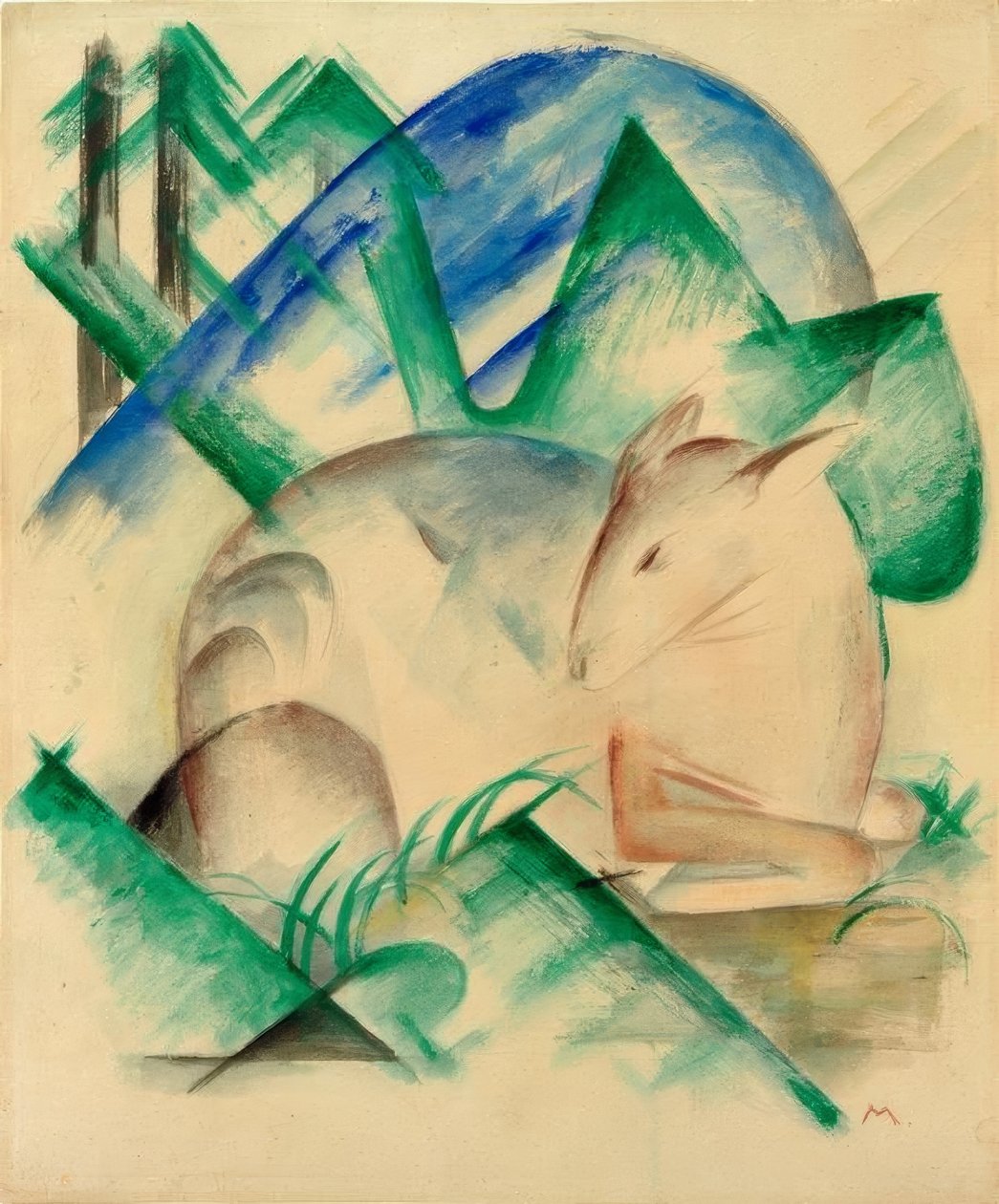 Cerf rouge (Cerf endormi) - Franz Marc