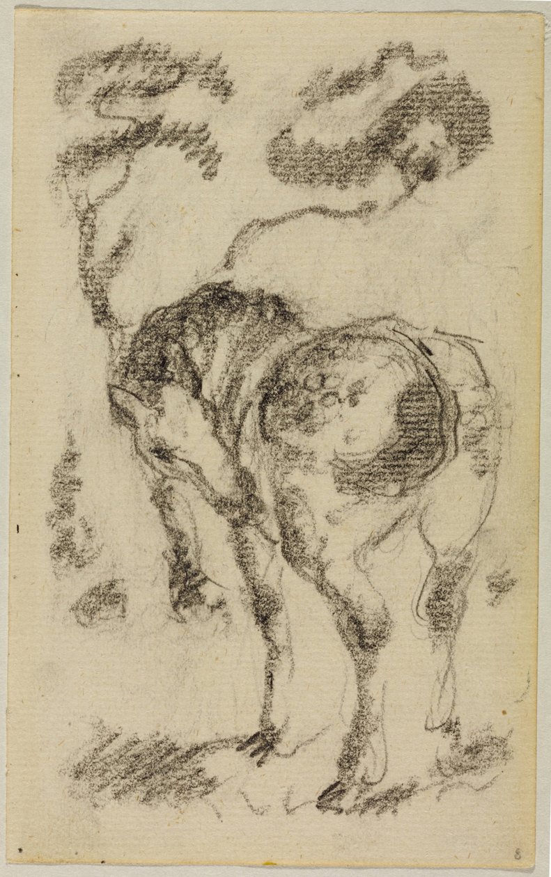 Cheval debout avec des arbres - Franz Marc