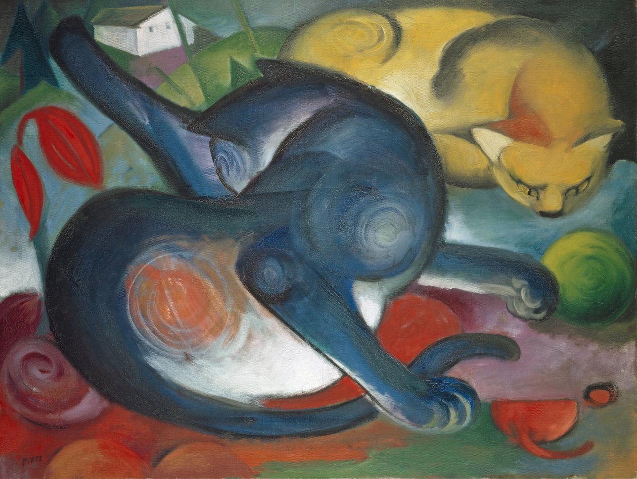 Deux chats, bleu et jaune, 1912 - Franz Marc