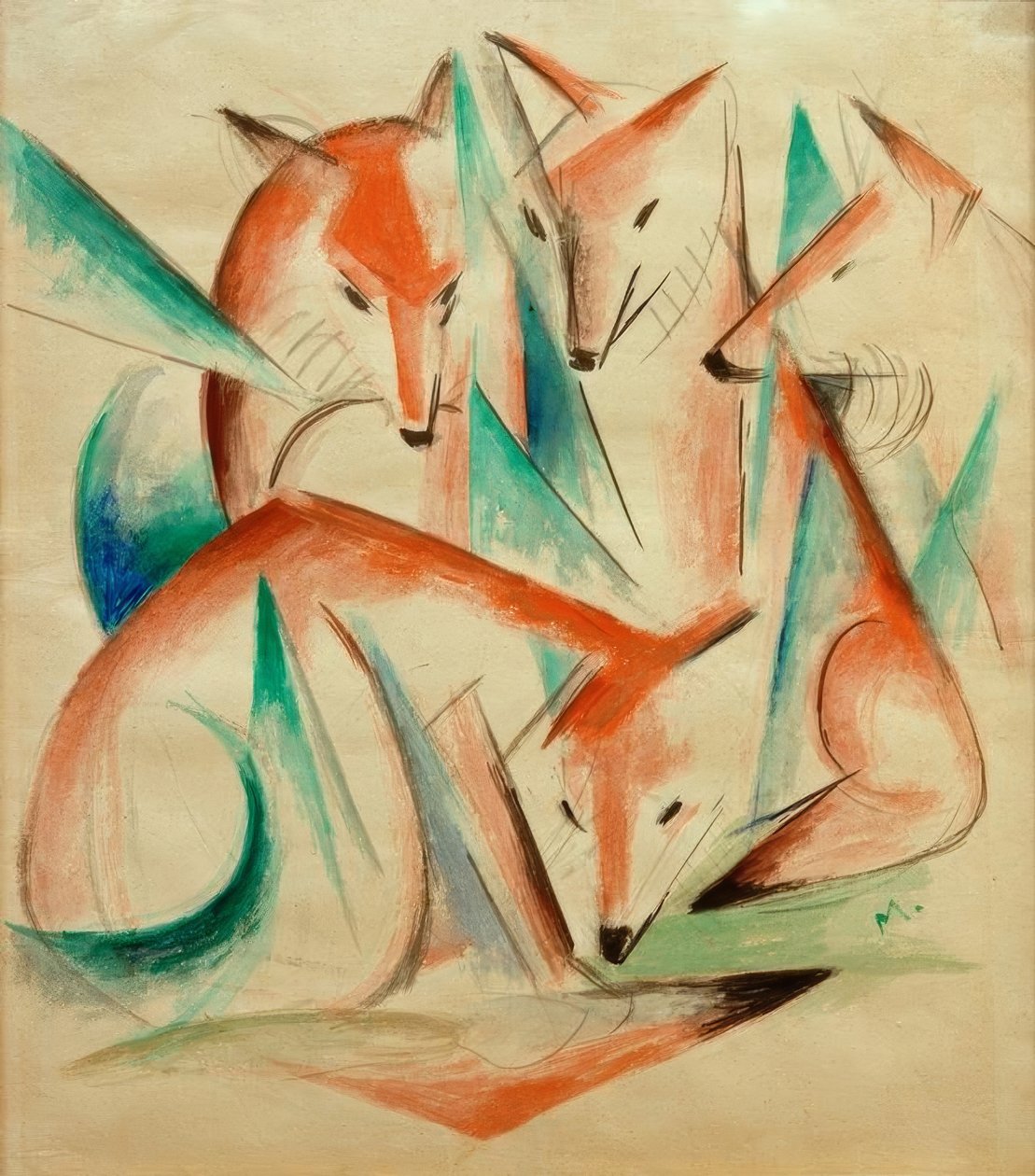 Quatre renards - Franz Marc