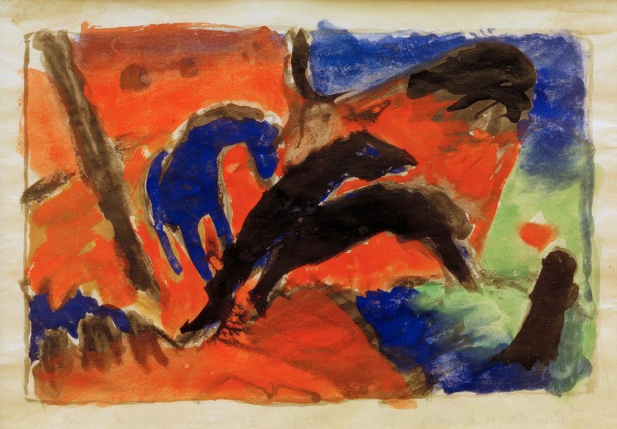 Deux chevaux (Chevaux sautants) - Franz Marc