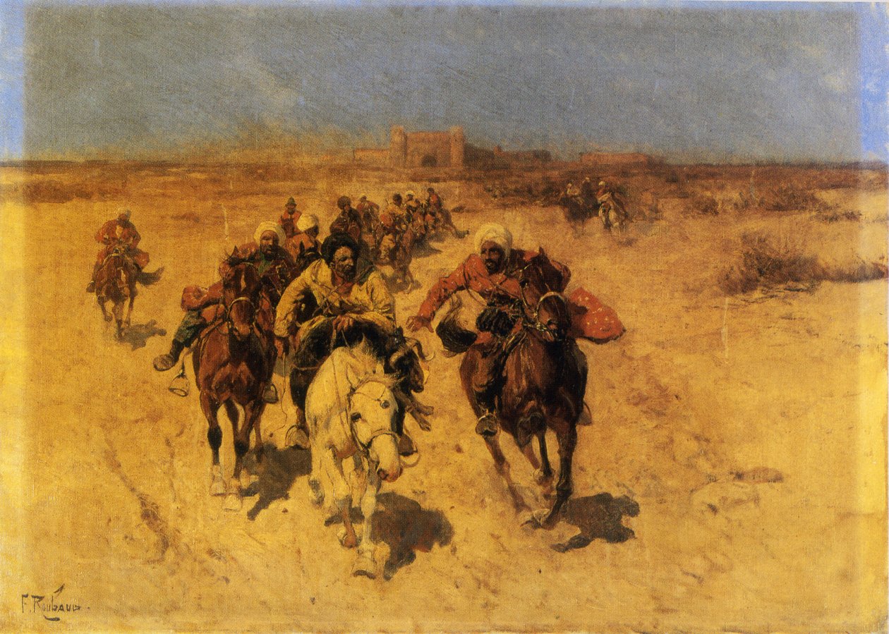 Arabes à cheval - Franz Roubard