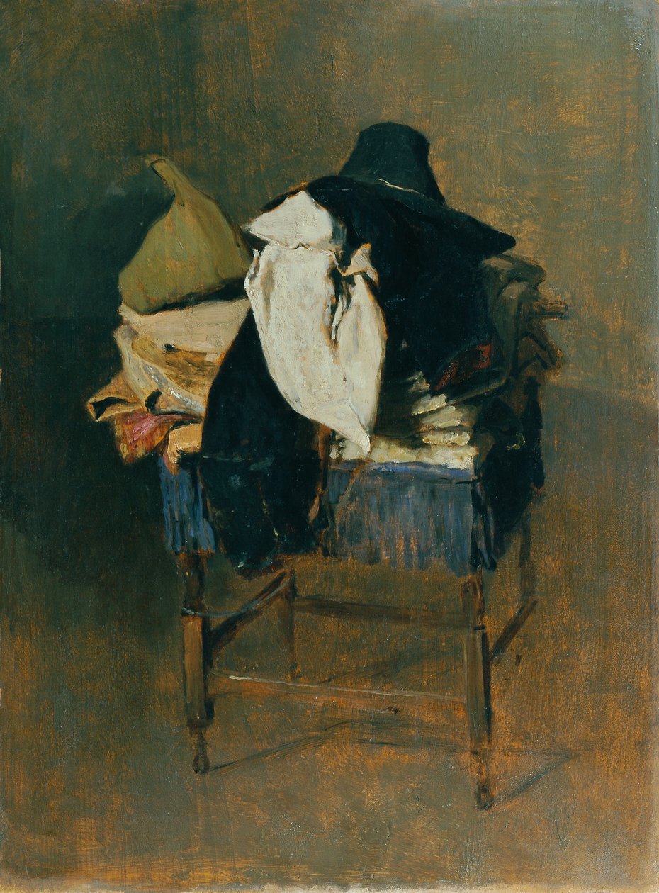 Costumes sur une chaise - Franz Rumpler