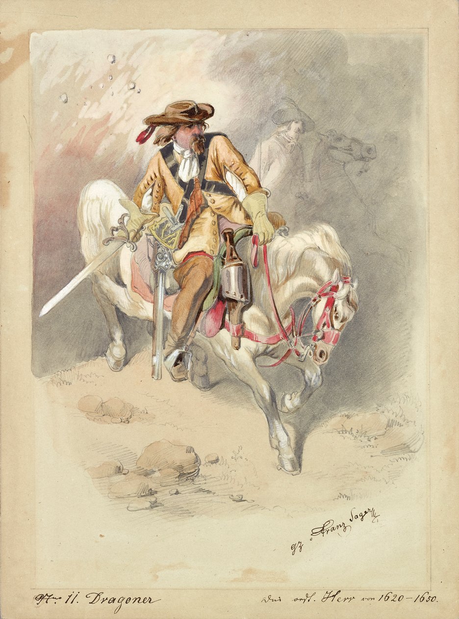 Dragon sur un cheval blanc - Franz Sager