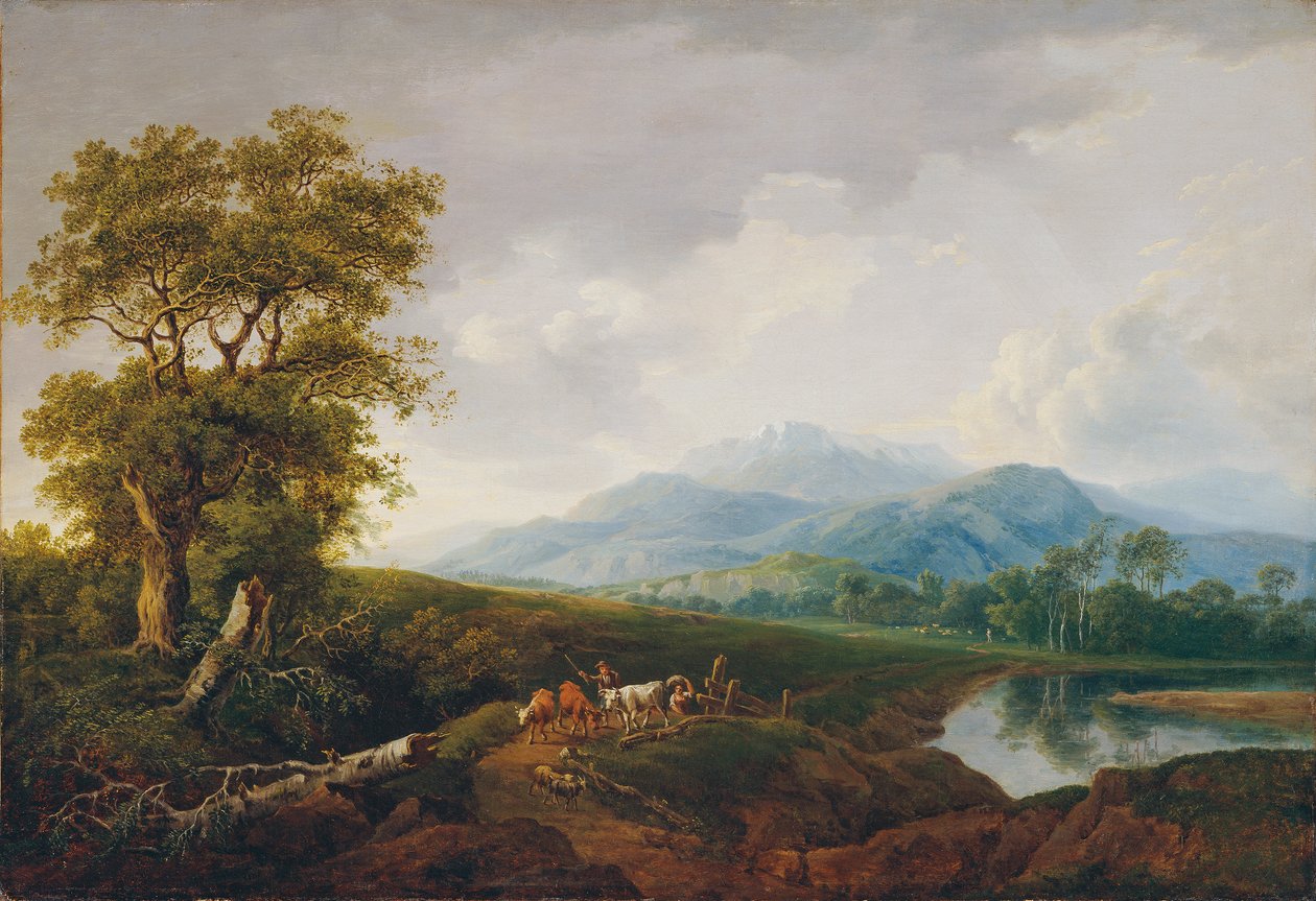Paysage avec Schneeberg - Franz Scheyerer