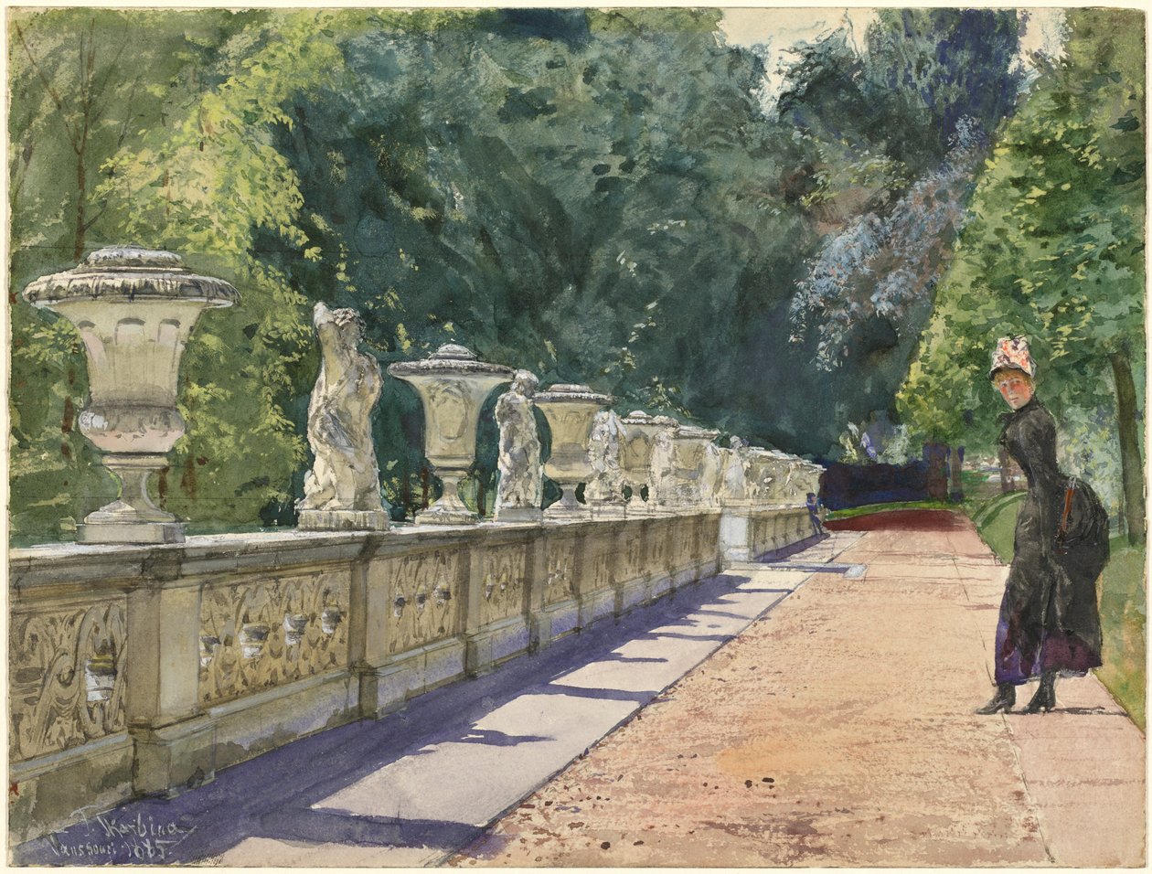 Une promenade dans le parc de Sanssouci - Franz Skarbina