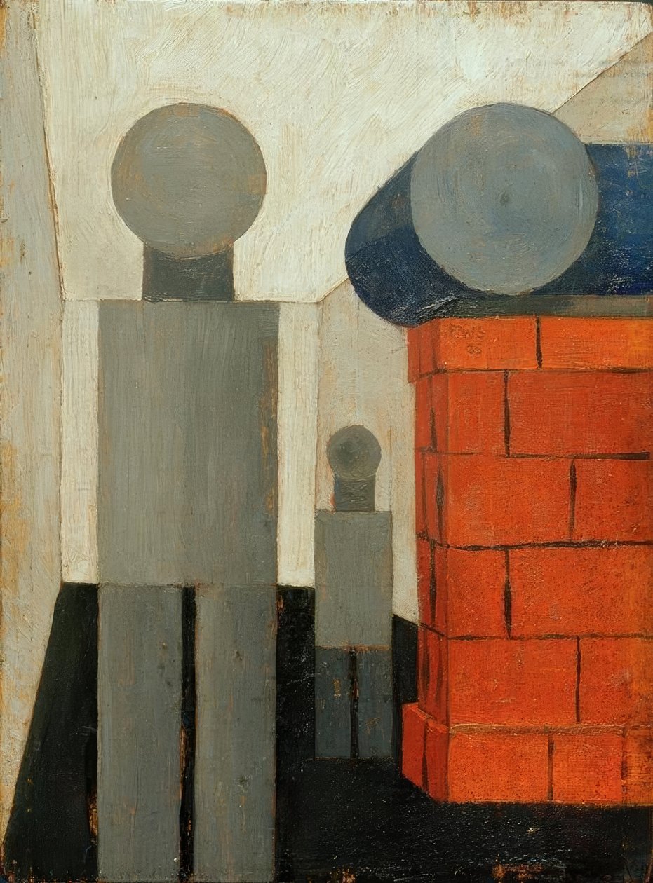 Deux personnes en construction perspective - Franz Wilhelm Seiwert