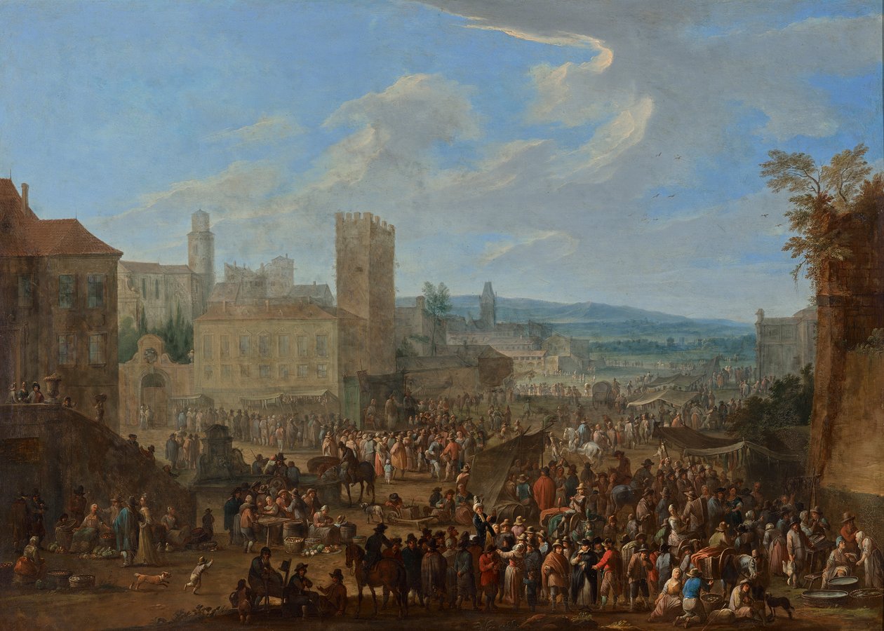 Foire avec donjon crénelé - Franz de Paula Ferg