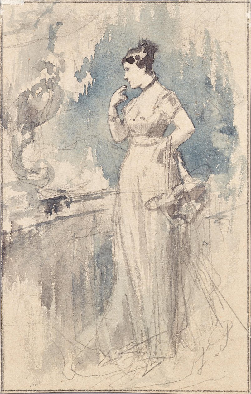 Lady in langem Kleid (La femme au vêtement long) - Franz von Persoglia