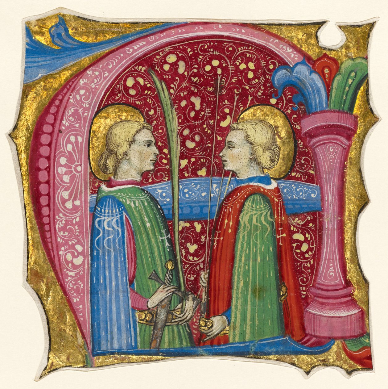 Initiale A : Saints Maurice et Théophile - Frate Nebridio