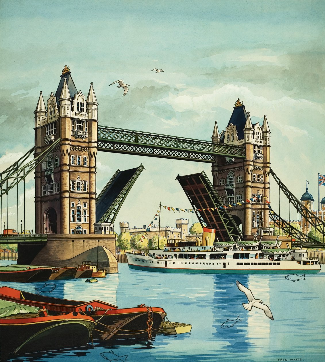 Tower Bridge, avec poisson caché - Fred White