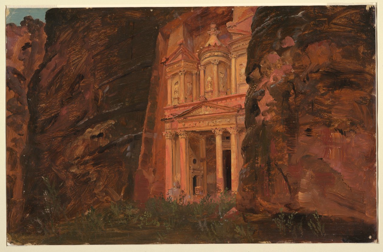 Dessin, El Khasneh, Petra, fin février 1868 - Frederic Edwin Church