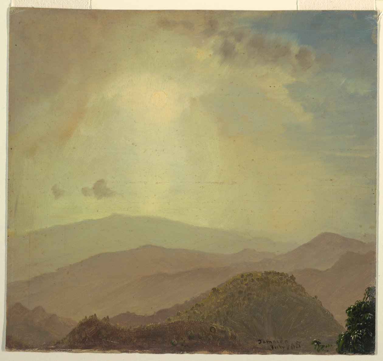 Dessin, Colline au coucher du soleil, juillet 1865 - Frederic Edwin Church