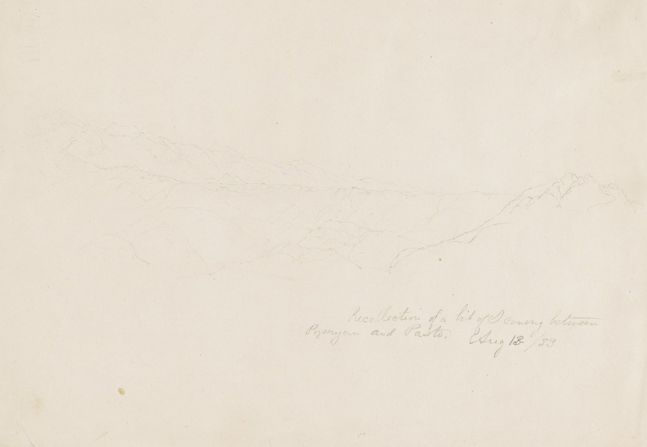 Paysage montagneux entre Popayán et Pasto, Colombie - Frederic Edwin Church