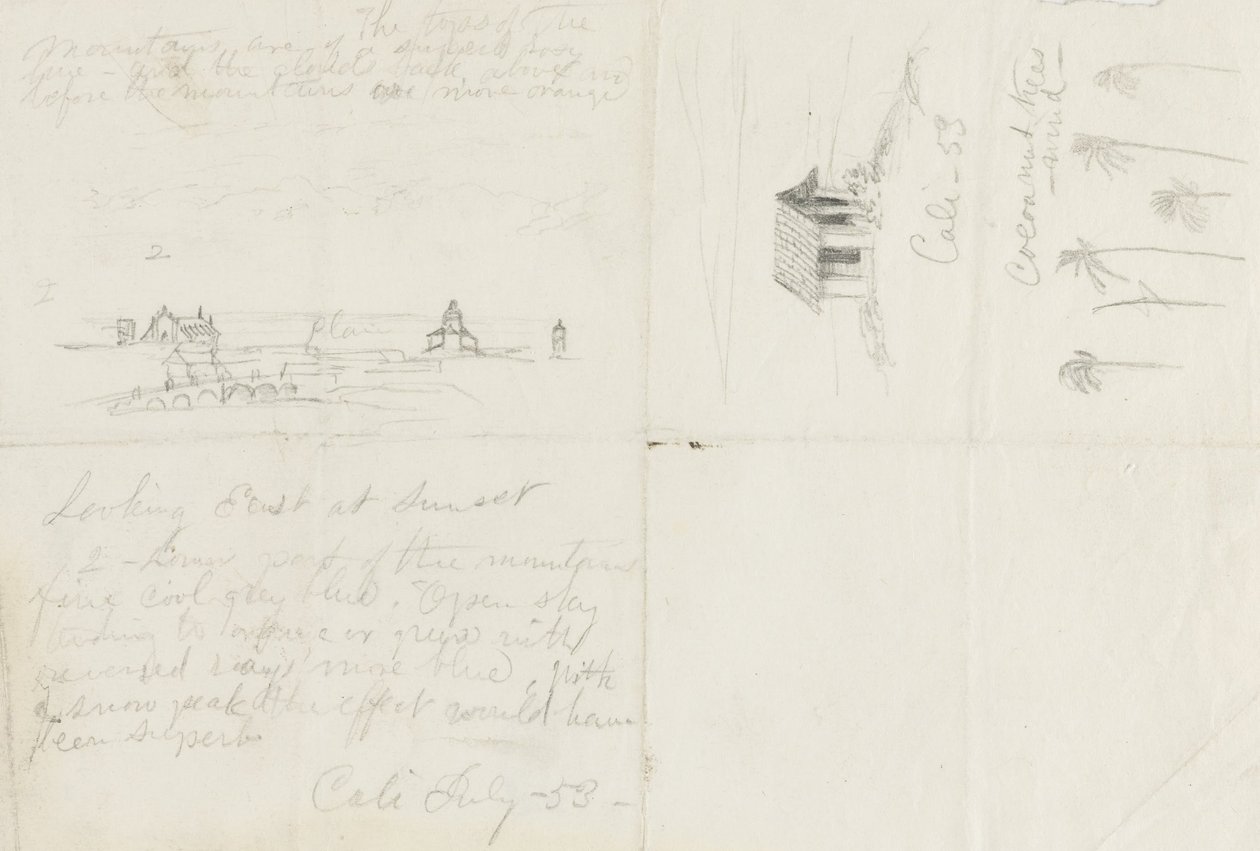 Croquis de Calé, Colombie - Frederic Edwin Church