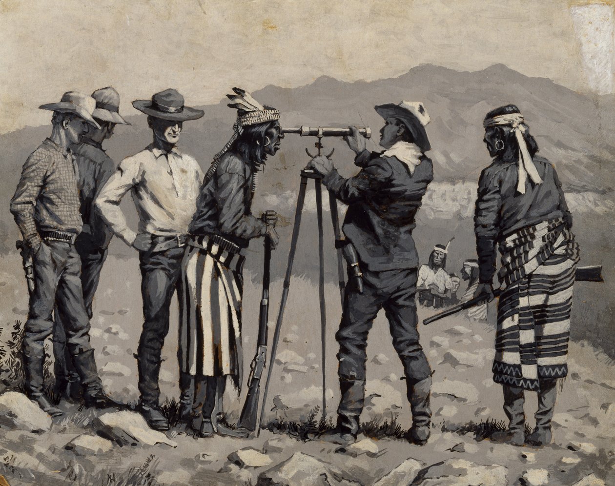 Regardant à travers le télescope, vers 1888 - Frederic Remington